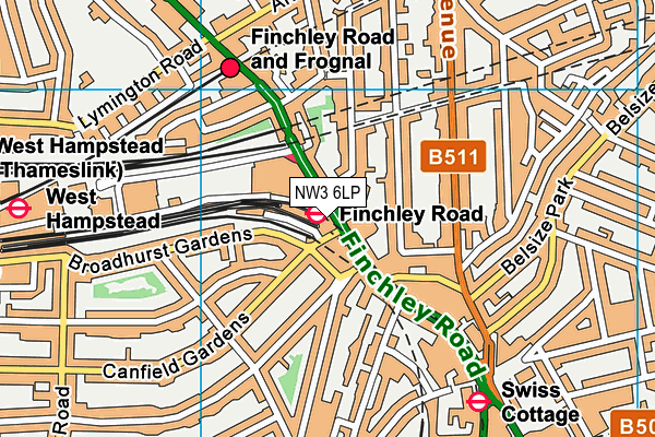NW3 6LP map - OS VectorMap District (Ordnance Survey)