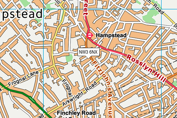 NW3 6NX map - OS VectorMap District (Ordnance Survey) NW3 6NX map - OS VectorMap District (Ordnance Survey)