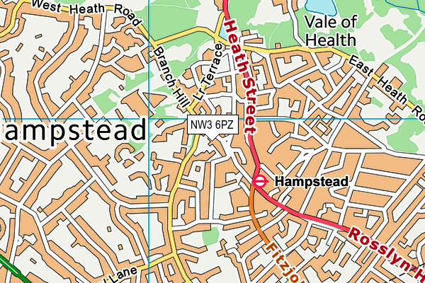 NW3 6PZ map - OS VectorMap District (Ordnance Survey) NW3 6PZ map - OS VectorMap District (Ordnance Survey)