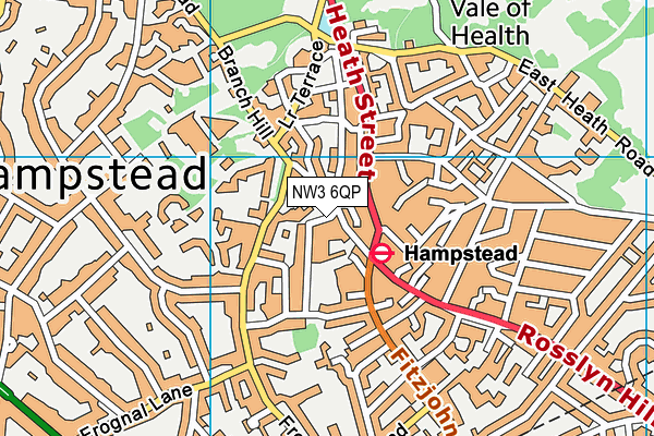 NW3 6QP map - OS VectorMap District (Ordnance Survey) NW3 6QP map - OS VectorMap District (Ordnance Survey)