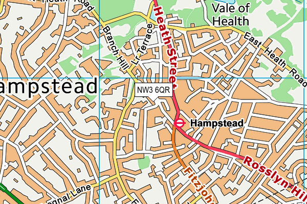 NW3 6QR map - OS VectorMap District (Ordnance Survey) NW3 6QR map - OS VectorMap District (Ordnance Survey)
