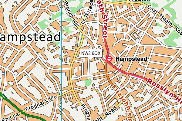 NW3 6QX map - OS VectorMap District (Ordnance Survey) NW3 6QX map - OS VectorMap District (Ordnance Survey)