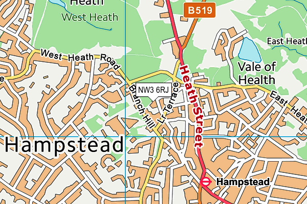 NW3 6RJ map - OS VectorMap District (Ordnance Survey) NW3 6RJ map - OS VectorMap District (Ordnance Survey)