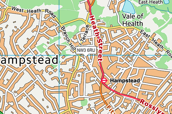 NW3 6RU map - OS VectorMap District (Ordnance Survey) NW3 6RU map - OS VectorMap District (Ordnance Survey)