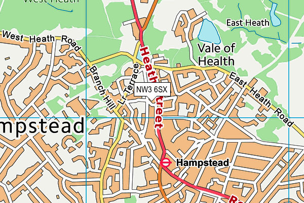NW3 6SX map - OS VectorMap District (Ordnance Survey) NW3 6SX map - OS VectorMap District (Ordnance Survey)