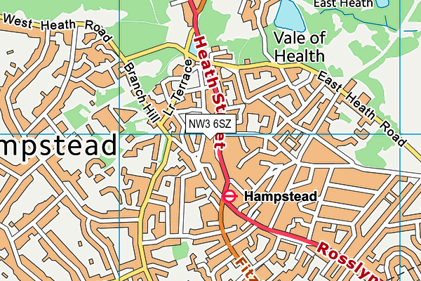 NW3 6SZ map - OS VectorMap District (Ordnance Survey) NW3 6SZ map - OS VectorMap District (Ordnance Survey)