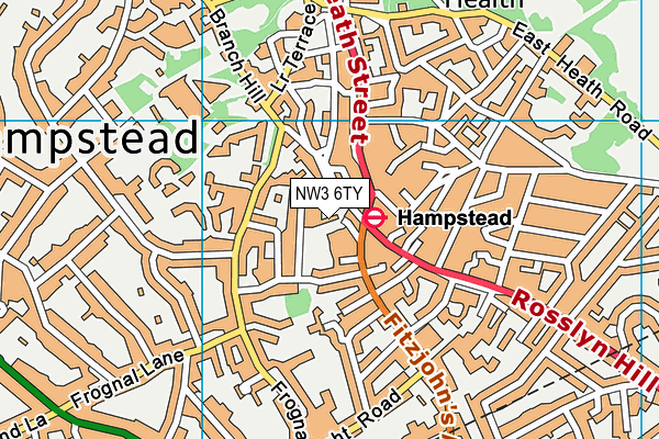 NW3 6TY map - OS VectorMap District (Ordnance Survey) NW3 6TY map - OS VectorMap District (Ordnance Survey)