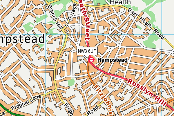 NW3 6UF map - OS VectorMap District (Ordnance Survey) NW3 6UF map - OS VectorMap District (Ordnance Survey)