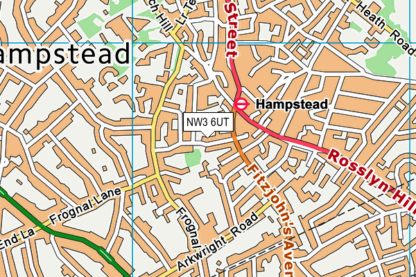 NW3 6UT map - OS VectorMap District (Ordnance Survey) NW3 6UT map - OS VectorMap District (Ordnance Survey)