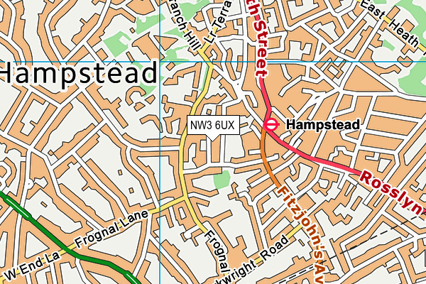 NW3 6UX map - OS VectorMap District (Ordnance Survey) NW3 6UX map - OS VectorMap District (Ordnance Survey)