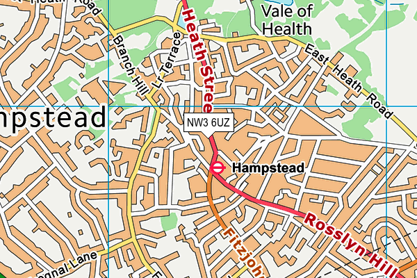 NW3 6UZ map - OS VectorMap District (Ordnance Survey) NW3 6UZ map - OS VectorMap District (Ordnance Survey)