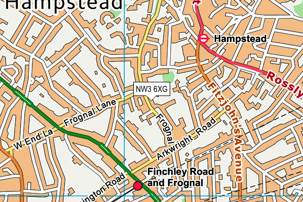 NW3 6XG map - OS VectorMap District (Ordnance Survey) NW3 6XG map - OS VectorMap District (Ordnance Survey)