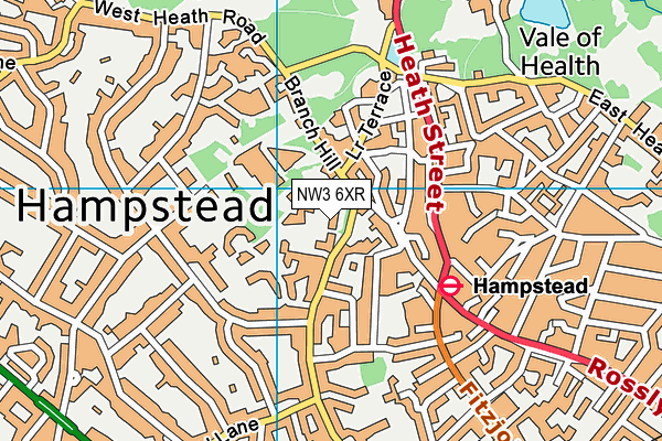 NW3 6XR map - OS VectorMap District (Ordnance Survey)