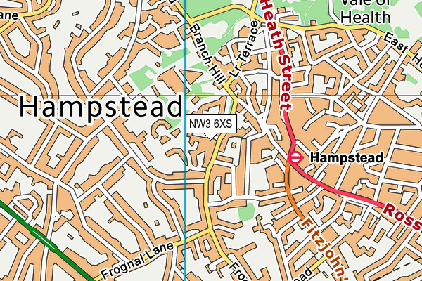 NW3 6XS map - OS VectorMap District (Ordnance Survey)
