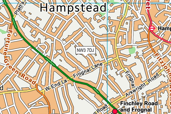 NW3 7DJ map - OS VectorMap District (Ordnance Survey) NW3 7DJ map - OS VectorMap District (Ordnance Survey)