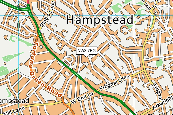 NW3 7EG map - OS VectorMap District (Ordnance Survey) NW3 7EG map - OS VectorMap District (Ordnance Survey)