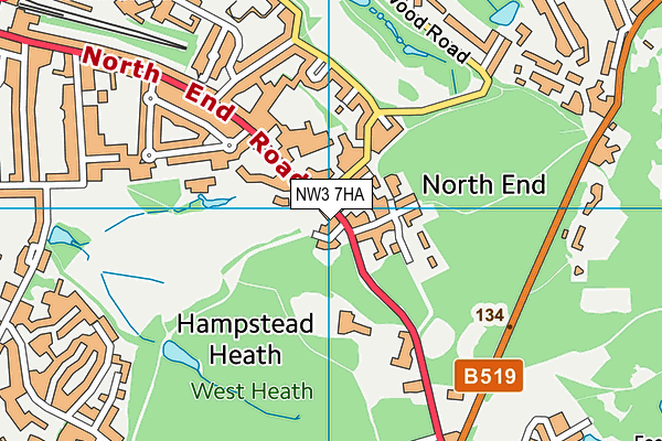 NW3 7HA map - OS VectorMap District (Ordnance Survey) NW3 7HA map - OS VectorMap District (Ordnance Survey)