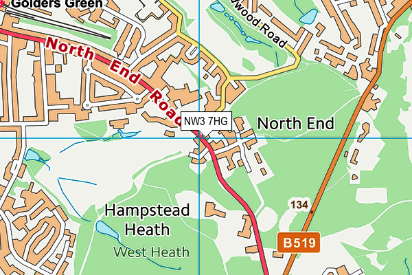 NW3 7HG map - OS VectorMap District (Ordnance Survey) NW3 7HG map - OS VectorMap District (Ordnance Survey)