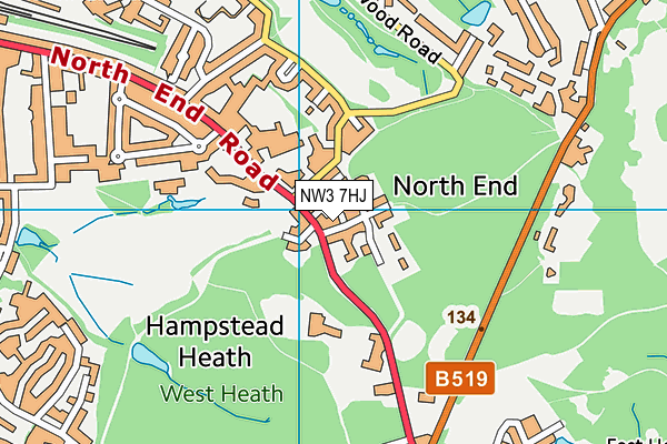 NW3 7HJ map - OS VectorMap District (Ordnance Survey) NW3 7HJ map - OS VectorMap District (Ordnance Survey)