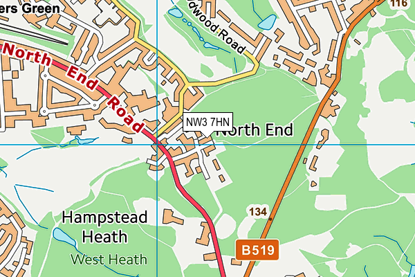 NW3 7HN map - OS VectorMap District (Ordnance Survey) NW3 7HN map - OS VectorMap District (Ordnance Survey)
