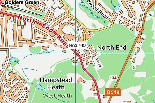 NW3 7HQ map - OS VectorMap District (Ordnance Survey) NW3 7HQ map - OS VectorMap District (Ordnance Survey)