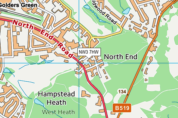 NW3 7HW map - OS VectorMap District (Ordnance Survey) NW3 7HW map - OS VectorMap District (Ordnance Survey)