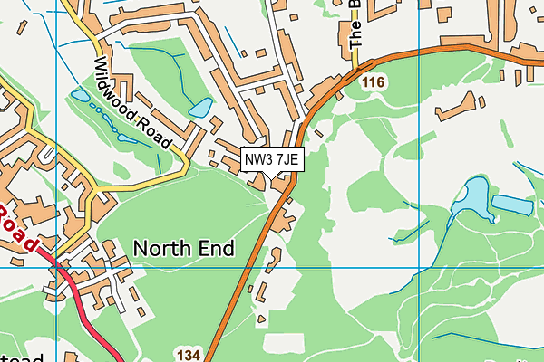 NW3 7JE map - OS VectorMap District (Ordnance Survey) NW3 7JE map - OS VectorMap District (Ordnance Survey)