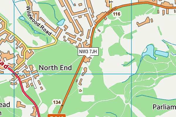 NW3 7JH map - OS VectorMap District (Ordnance Survey) NW3 7JH map - OS VectorMap District (Ordnance Survey)