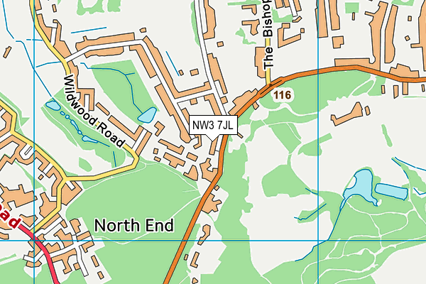 NW3 7JL map - OS VectorMap District (Ordnance Survey) NW3 7JL map - OS VectorMap District (Ordnance Survey)