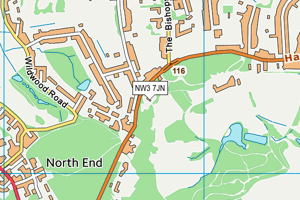 NW3 7JN map - OS VectorMap District (Ordnance Survey) NW3 7JN map - OS VectorMap District (Ordnance Survey)