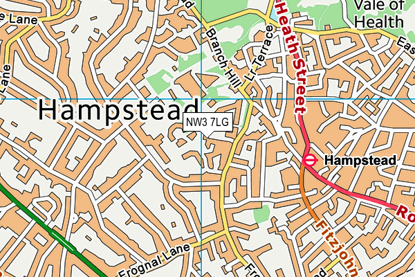 NW3 7LG map - OS VectorMap District (Ordnance Survey) NW3 7LG map - OS VectorMap District (Ordnance Survey)