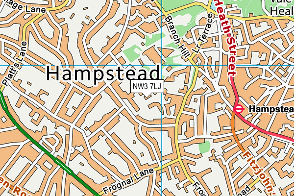 NW3 7LJ map - OS VectorMap District (Ordnance Survey) NW3 7LJ map - OS VectorMap District (Ordnance Survey)