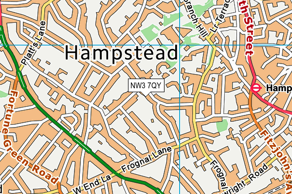 NW3 7QY map - OS VectorMap District (Ordnance Survey) NW3 7QY map - OS VectorMap District (Ordnance Survey)