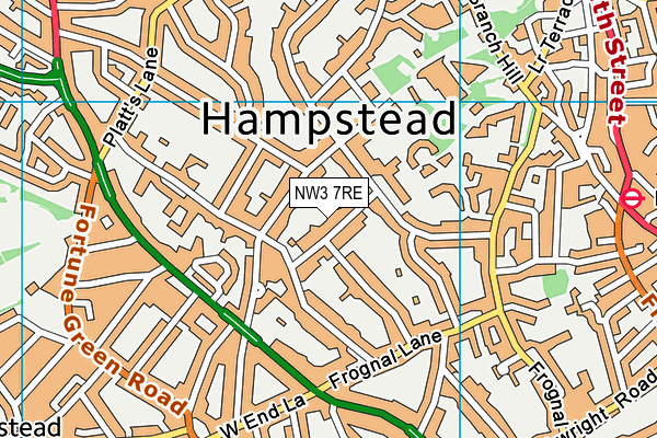 NW3 7RE map - OS VectorMap District (Ordnance Survey)