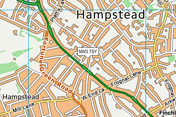 NW3 7SY map - OS VectorMap District (Ordnance Survey) NW3 7SY map - OS VectorMap District (Ordnance Survey)