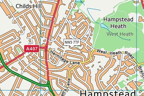 NW3 7TF map - OS VectorMap District (Ordnance Survey)