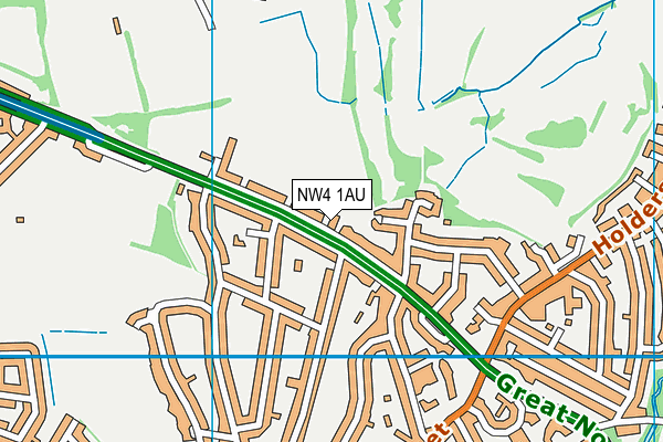 NW4 1AU map - OS VectorMap District (Ordnance Survey)