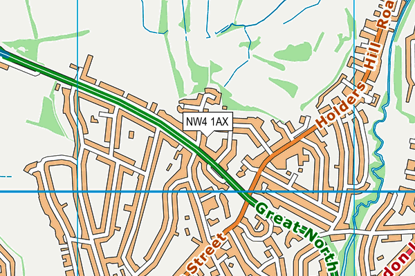 NW4 1AX map - OS VectorMap District (Ordnance Survey) NW4 1AX map - OS VectorMap District (Ordnance Survey)