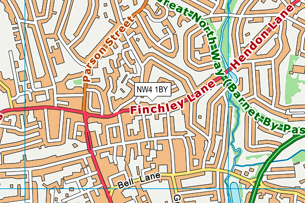 NW4 1BY map - OS VectorMap District (Ordnance Survey) NW4 1BY map - OS VectorMap District (Ordnance Survey)