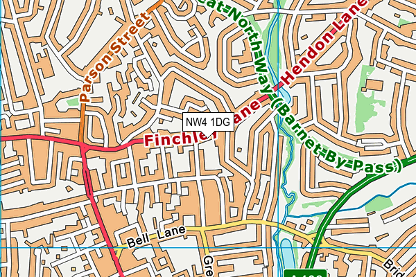 NW4 1DG map - OS VectorMap District (Ordnance Survey)