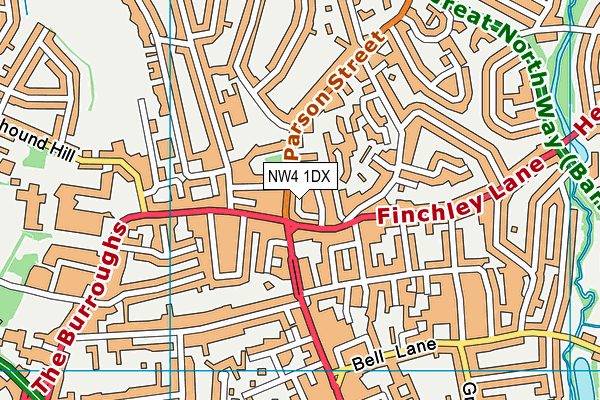 NW4 1DX map - OS VectorMap District (Ordnance Survey) NW4 1DX map - OS VectorMap District (Ordnance Survey)