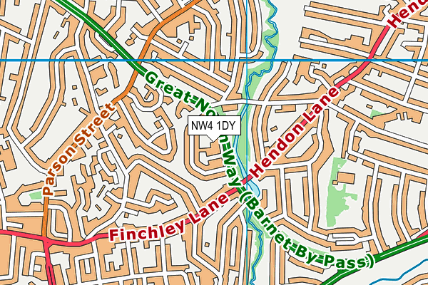 NW4 1DY map - OS VectorMap District (Ordnance Survey) NW4 1DY map - OS VectorMap District (Ordnance Survey)