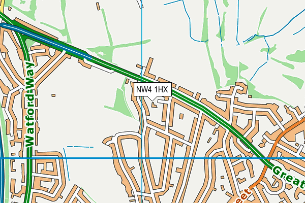 NW4 1HX map - OS VectorMap District (Ordnance Survey) NW4 1HX map - OS VectorMap District (Ordnance Survey)
