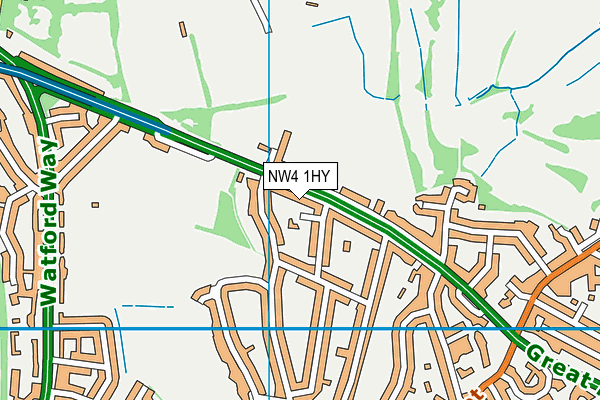 NW4 1HY map - OS VectorMap District (Ordnance Survey)