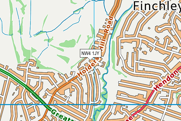 NW4 1JY map - OS VectorMap District (Ordnance Survey) NW4 1JY map - OS VectorMap District (Ordnance Survey)