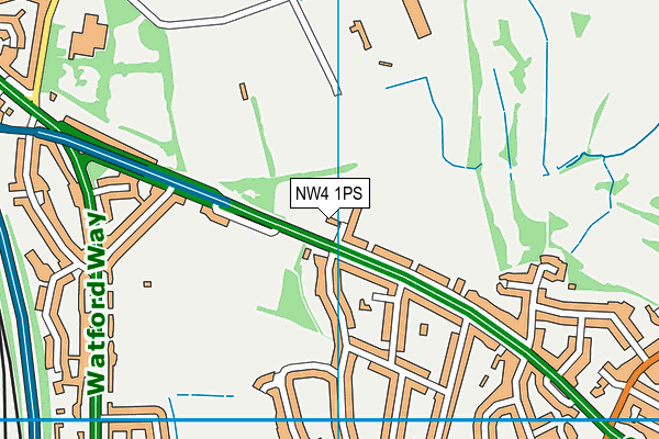 NW4 1PS map - OS VectorMap District (Ordnance Survey)