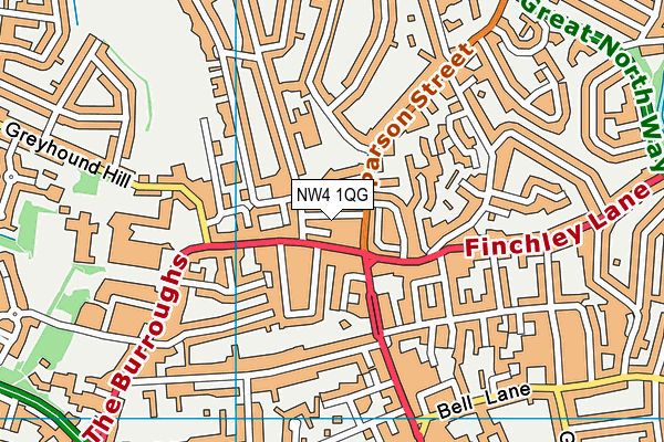 NW4 1QG map - OS VectorMap District (Ordnance Survey) NW4 1QG map - OS VectorMap District (Ordnance Survey)