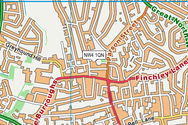 NW4 1QN map - OS VectorMap District (Ordnance Survey) NW4 1QN map - OS VectorMap District (Ordnance Survey)