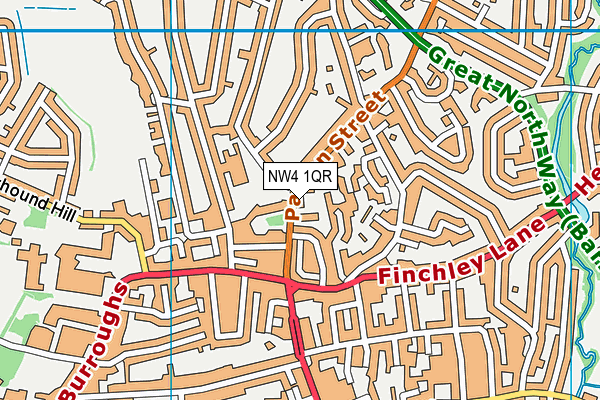 NW4 1QR map - OS VectorMap District (Ordnance Survey) NW4 1QR map - OS VectorMap District (Ordnance Survey)