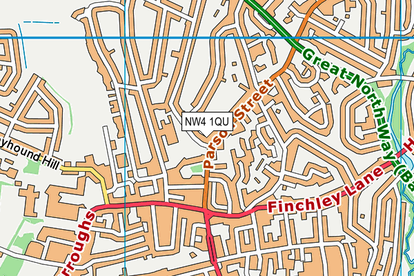 NW4 1QU map - OS VectorMap District (Ordnance Survey) NW4 1QU map - OS VectorMap District (Ordnance Survey)